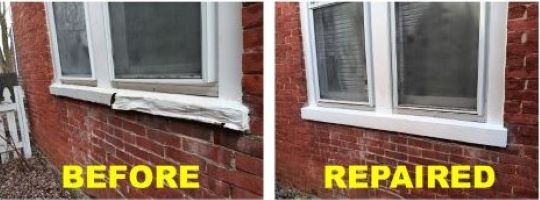 Rotted Wood Repair - Window Sill